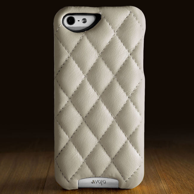Grip Matelassé - Quilted Leather iPhone SE Case - Vaja