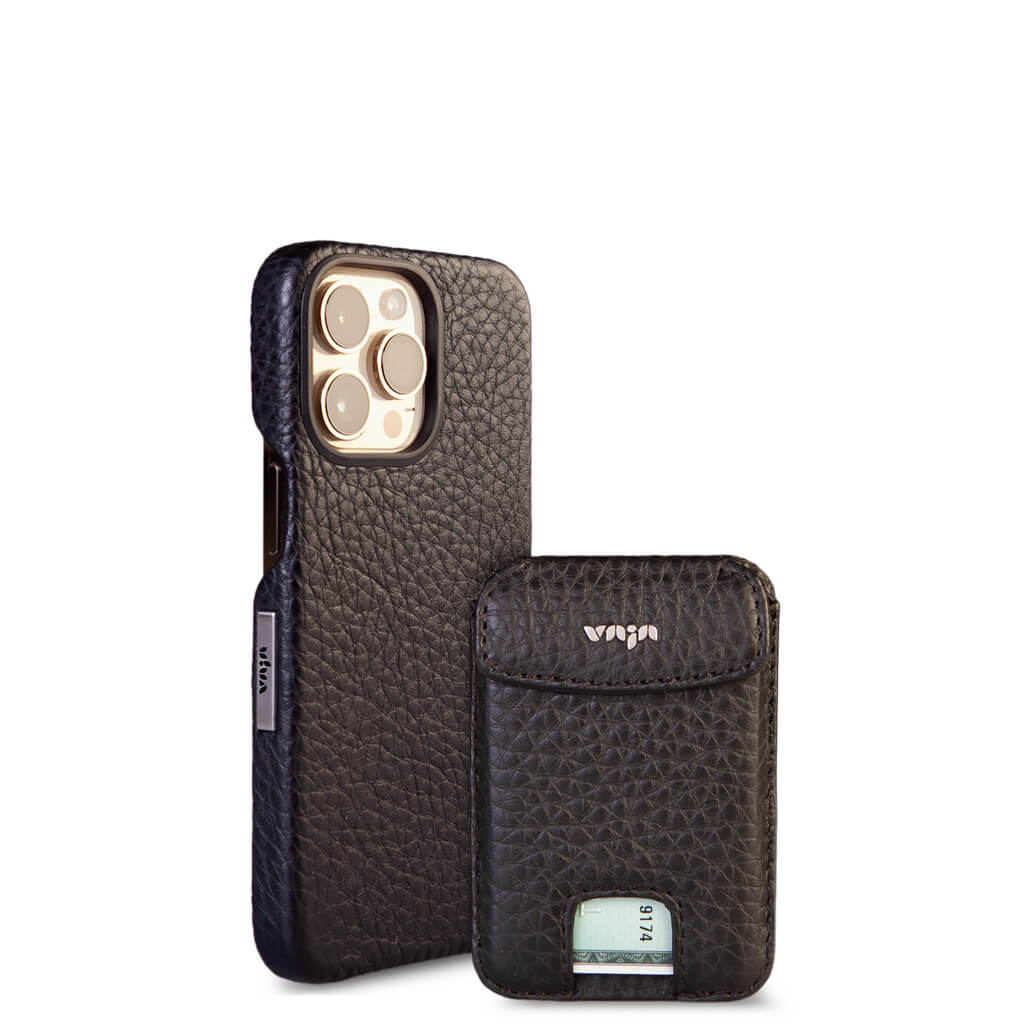 2 in 1 iPhone 15 Pro Max leather case with Mini Wallet - Vaja