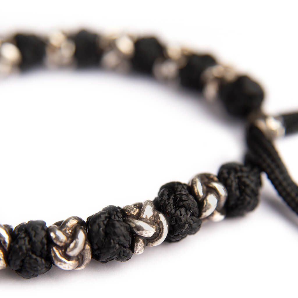 Beijing - Adjustable Silver and Silk bracelet - Vaja