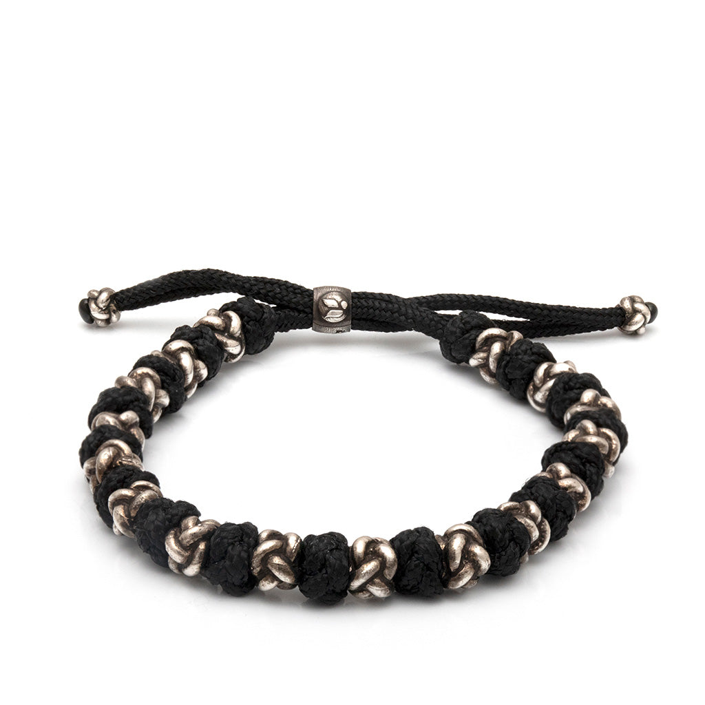 Beijing - Adjustable Silver and Silk bracelet - Vaja