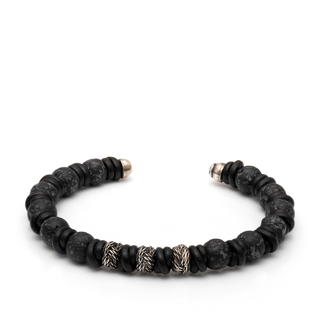 Athens - Volcanic rock and Silver bracelet - Vaja