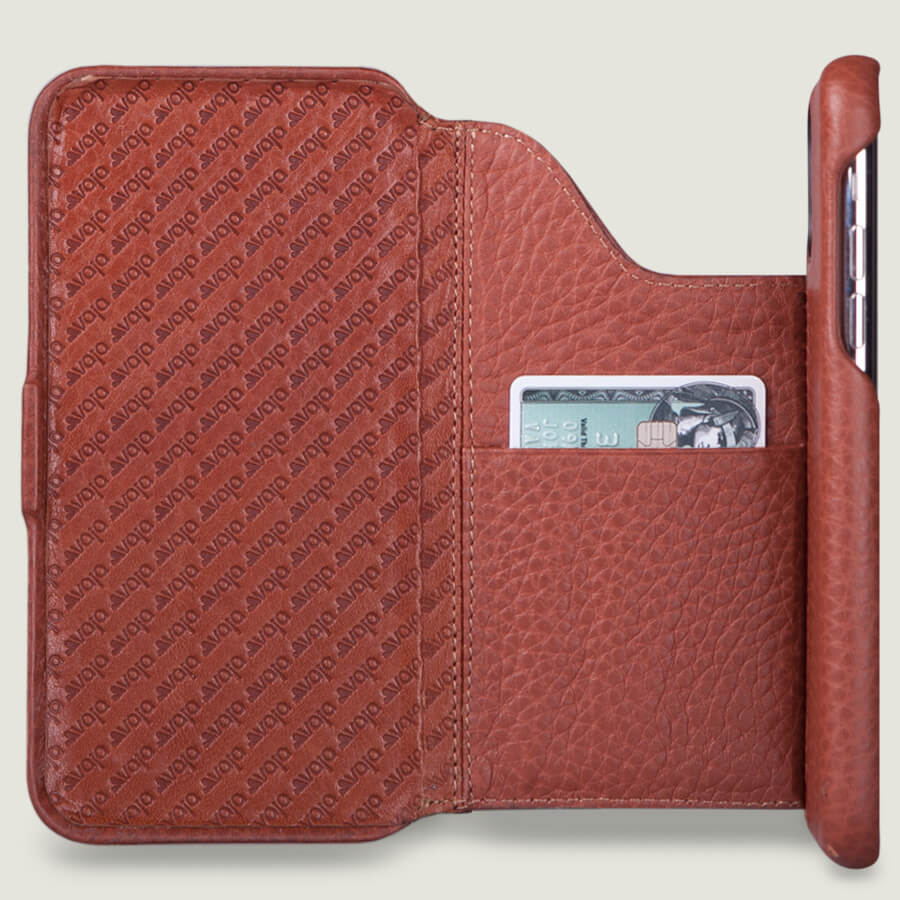 Folio Stand iPhone 11 Pro wallet leather case - Vaja