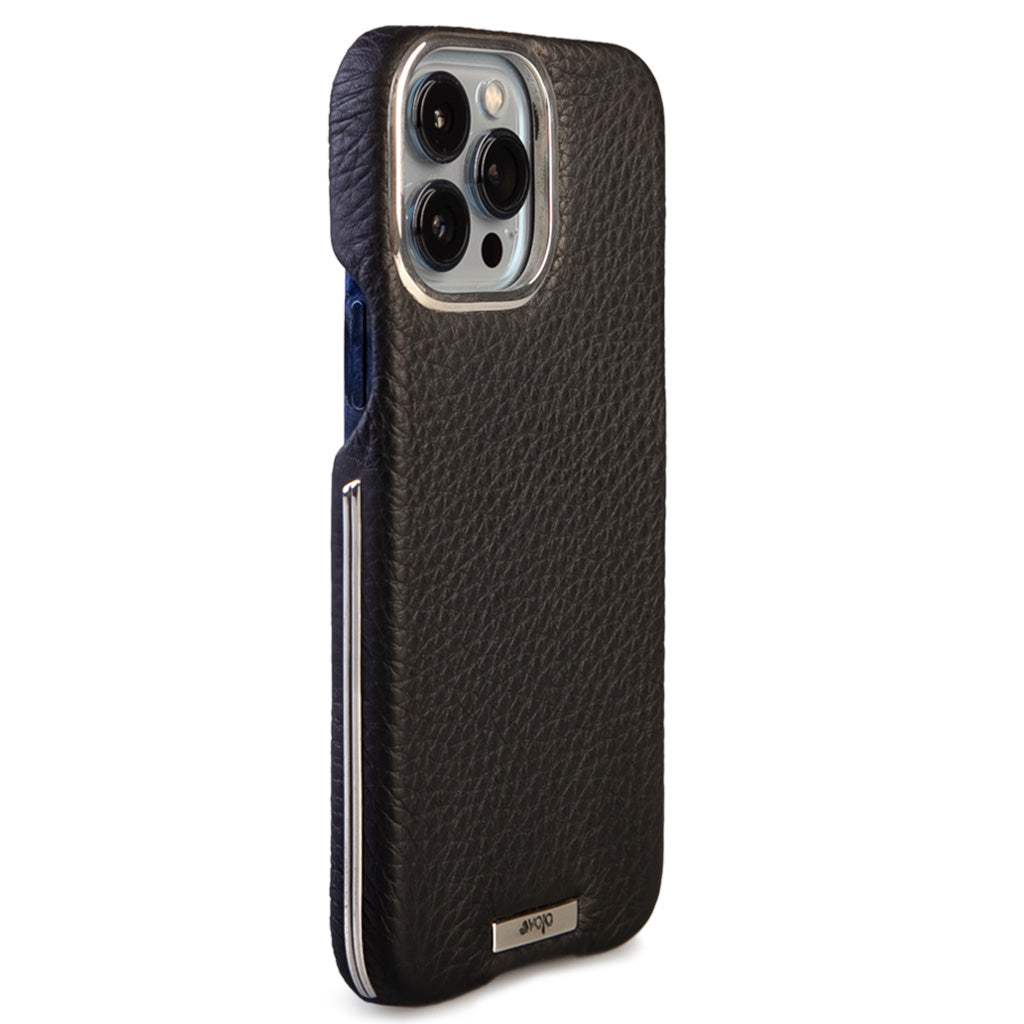 Customizable Silver Grip iPhone 13 Pro Max MagSafe Leather Case - Vaja