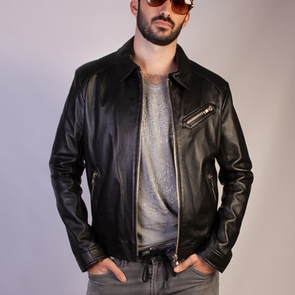 Joey - Classic leather jacket - Vaja