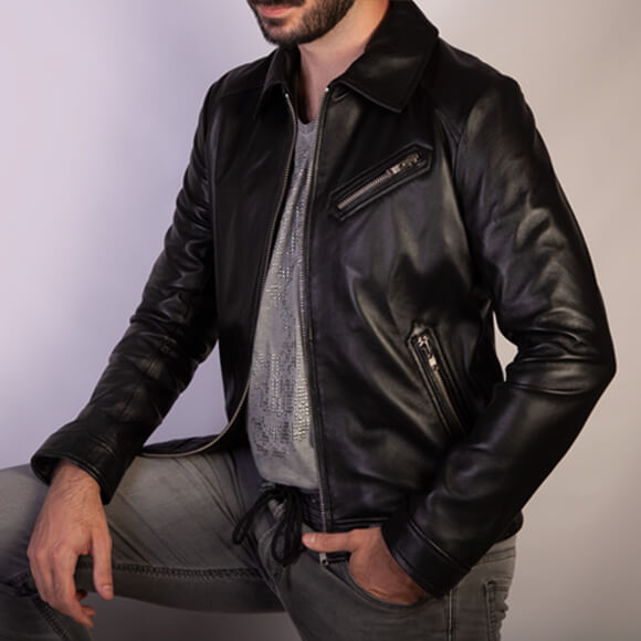 Joey - Classic leather jacket - Vaja