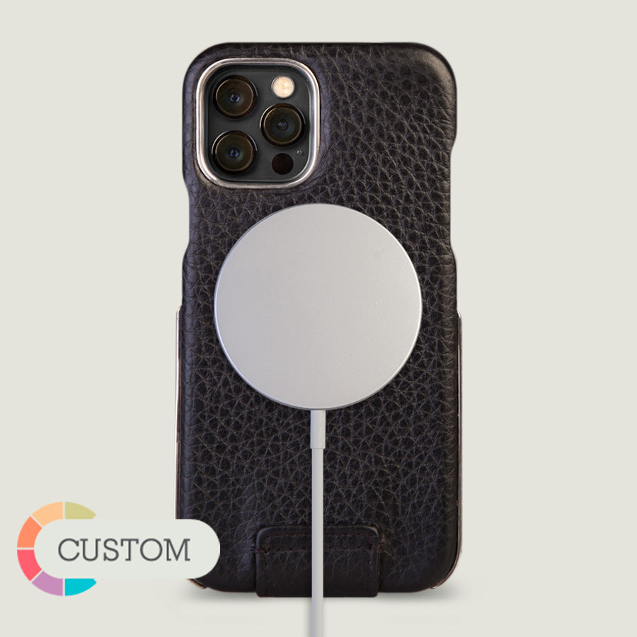 Customizable Silver Top iPhone 12 & 12 Pro leather case with MagSafe - Vaja