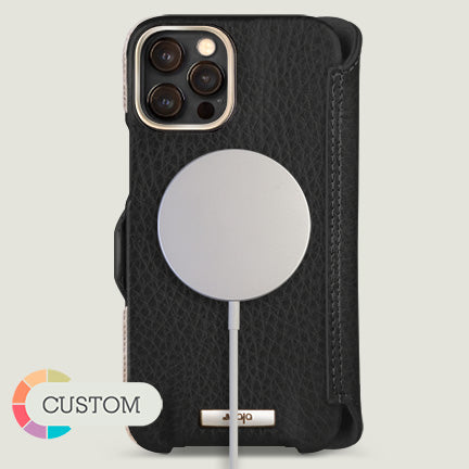 Customizable Silver Wallet iPhone 12 Pro Max Leather Case - Vaja