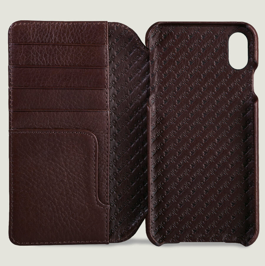 Wallet Wood iPhone Xs Max Leather Case - Vaja