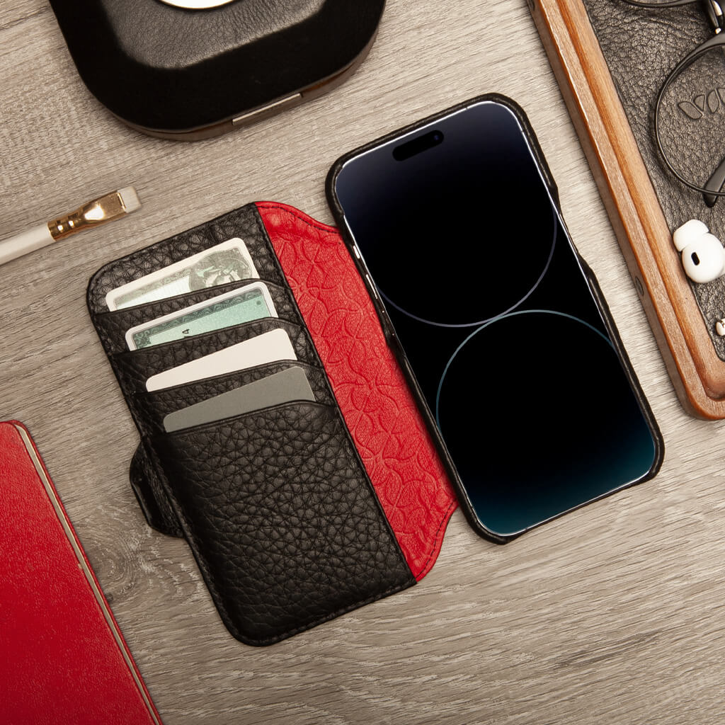 Wallet iPhone 14 Pro Max GTR leather case - Vaja