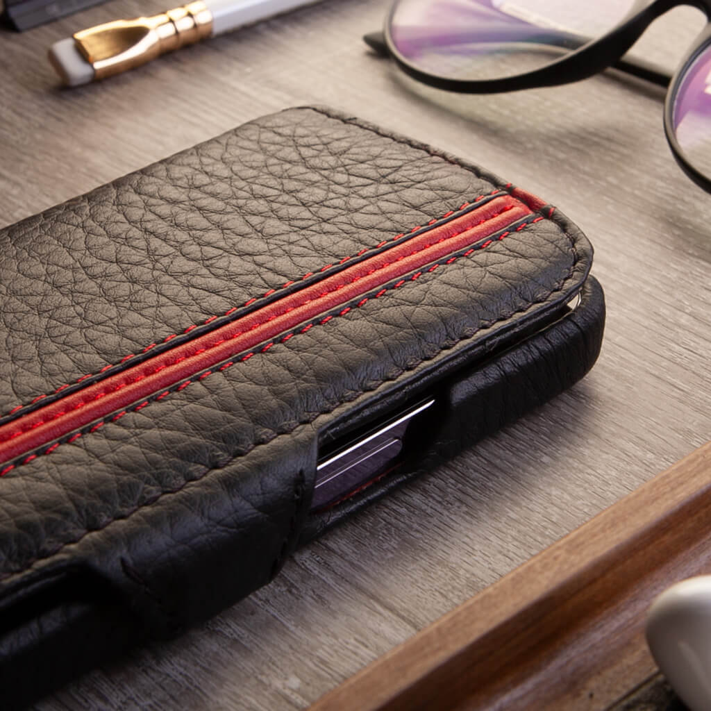 Wallet iPhone 14 Pro Max GTR leather case - Vaja