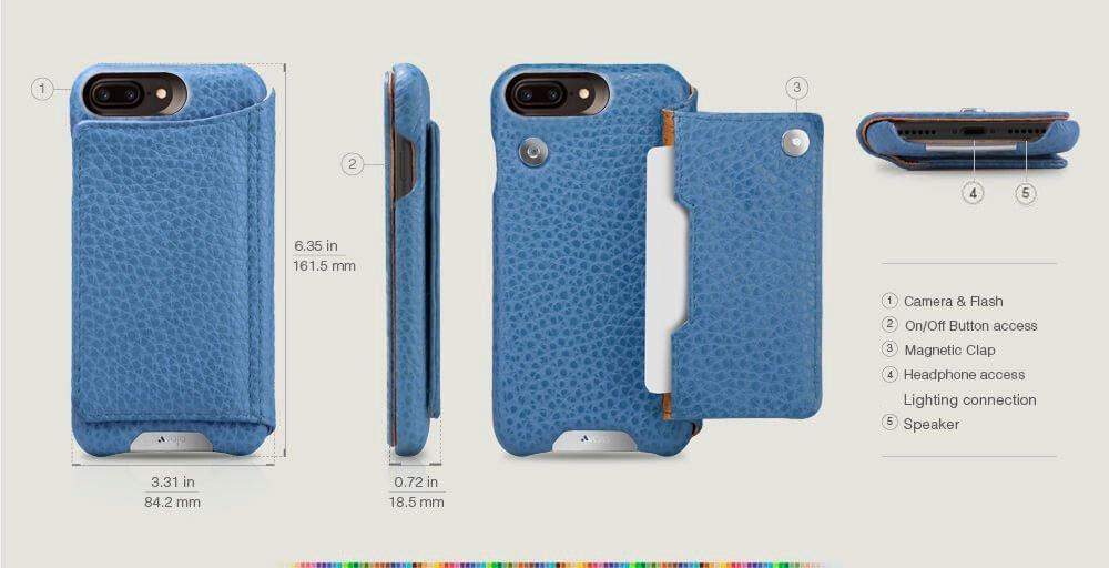 Funda de cuero Niko Wallet para iPhone 8 Plus