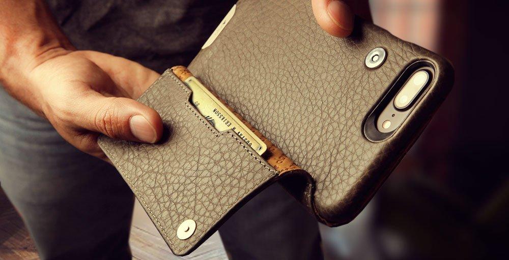 Funda de cuero Niko Wallet para iPhone 8 Plus