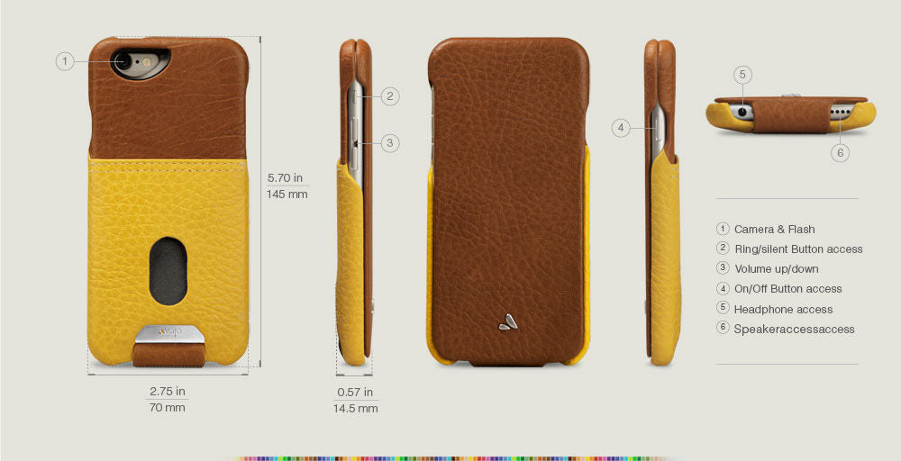 Top ID - Funda de cuero tipo billetera para iPhone 6/6s