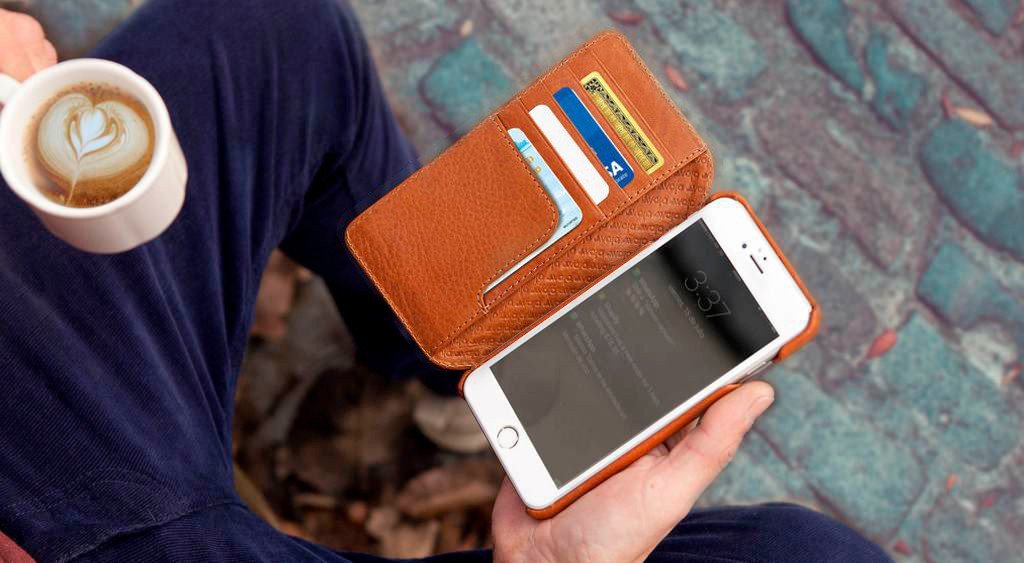 Funda de cuero tipo agenda para iPhone 8 Plus